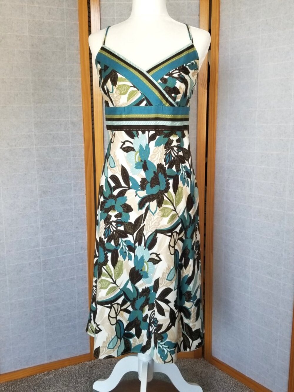 Ann Taylor Leaf Print Dress Garden Party Cottage Core Wedding Guest